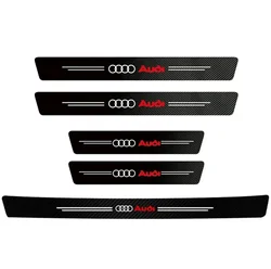Carbon Fiber Car Door Sill Protector Stickers, Anti - Scratch Trunk Threshold (5Pcs - Audi)
