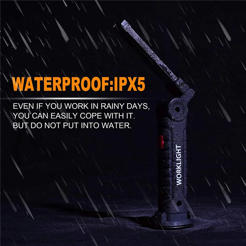 5 Modes USB Rechargeable Flash Light COB Torch Tail Magnet Work Lights Portable Camping Lantern LED