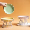 1Set (1pc rack + 1pc bowl) ceramic high-rise cat bowl，Easy to Clean 1pc Raised Ceramic Cat Food Bowl - Anti-Spill Pet Bowl