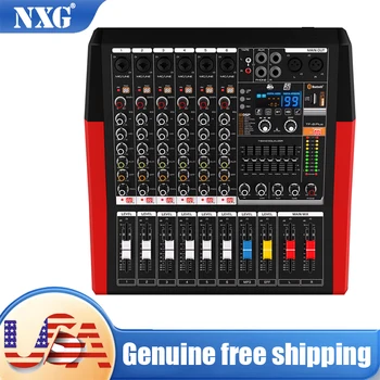 6-Channel with 450W Amplifier Audio Mixer for Performance | Sound Bar with Power Amplifier, 450W Power Output, 7-Stage Equalizer, 99 DSP Effects, Bluetooth & USB Playback 1