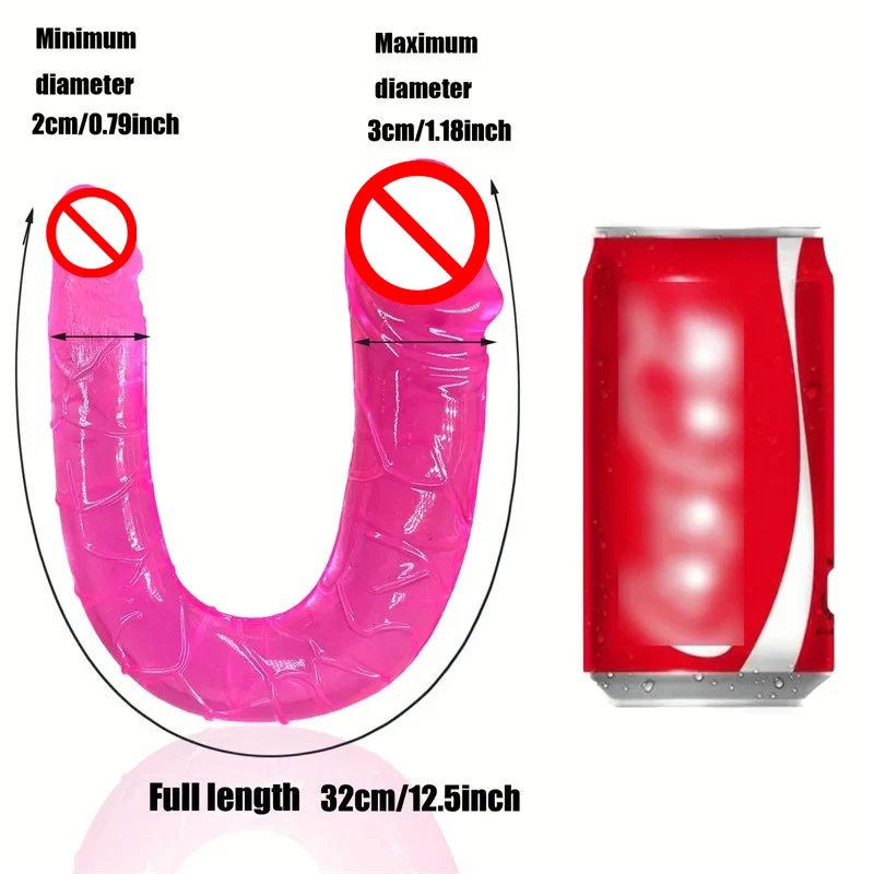 Double Head Double Ended Flexible Dildo Penis Women Masturbator Sex Toys for Lesbian