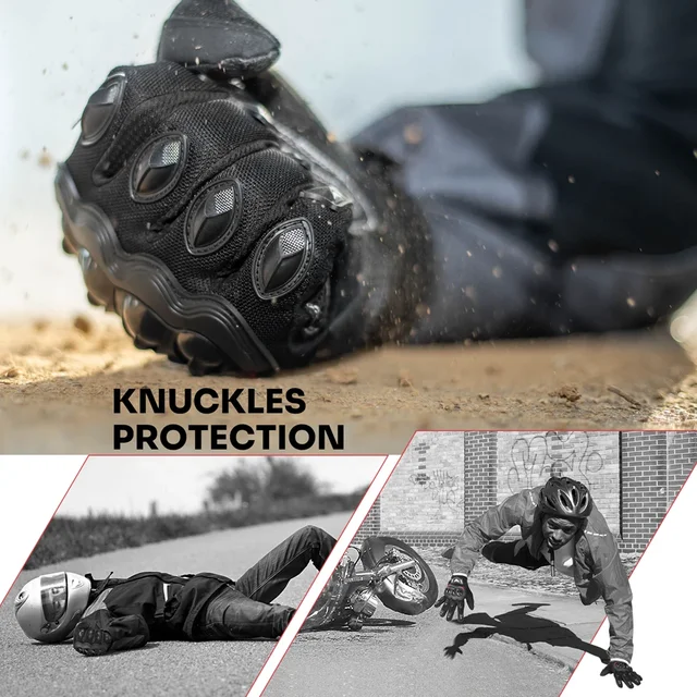 KEMIMOTO Gants Moto Homologués CE 2KP Gant Moto Homme Respirant à Écran Tactile Plein-Doigt pour la Course de Moto Gants Scooter Anti-Glissant Gants de Moto Femme et Homme pour Motocross ATV UTV Dirt Bike Gants d'été 3