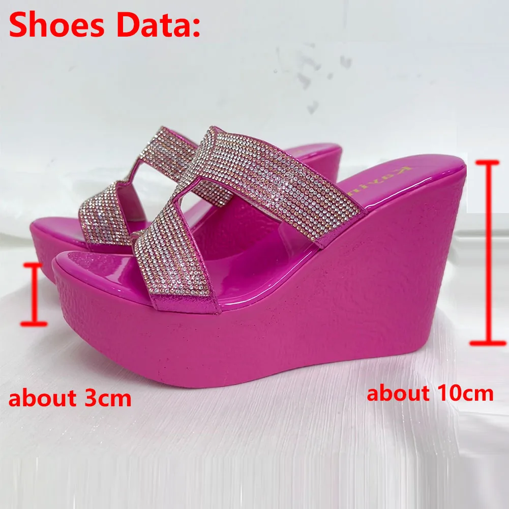 Platform Ladies Sandals 2023 Summer Suede Platform Slipper European Style Simply Wedge High Heel Sandals Outside Walking Slipper