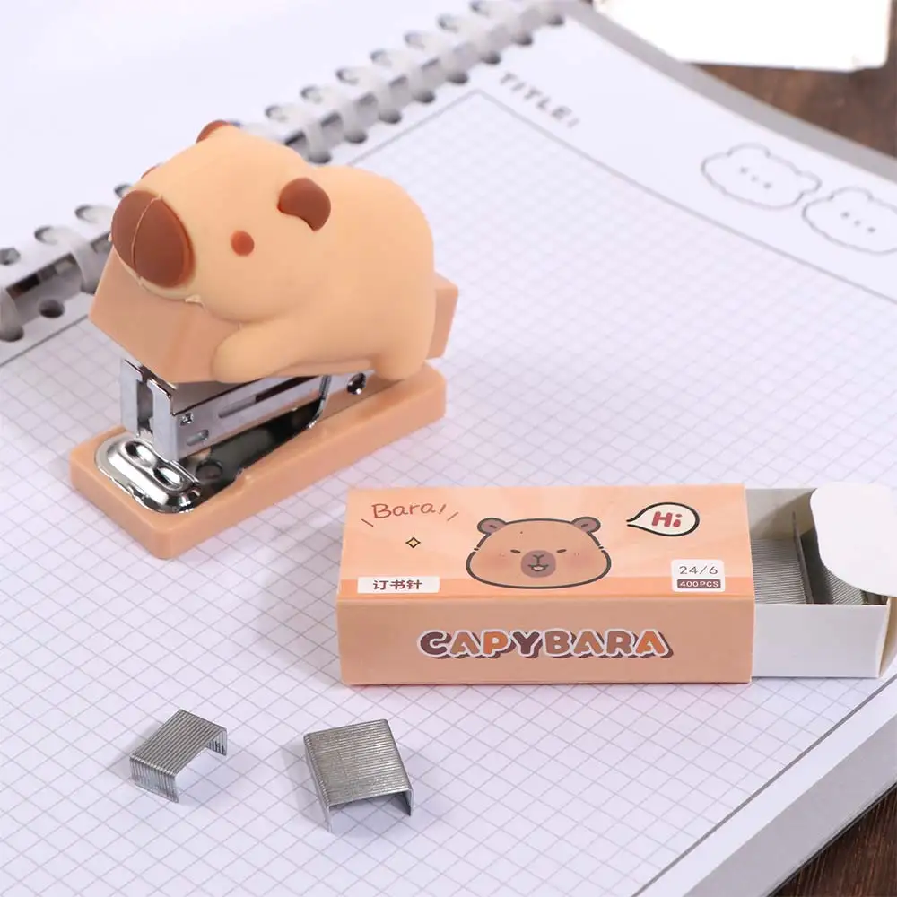 손쉬운 노동 절약 스테이플러 세트, 예쁜 카피바라 스테이플러 세트, 교사 학생용 제본기