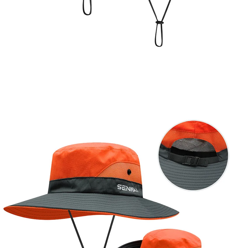 Chapeau de pêcheur en queue de cheval pour femme, chapeau d'été exposé en plein air, prévention du soleil, escalade, pêche, casquette de voyage Parent-enfant_voghion.com