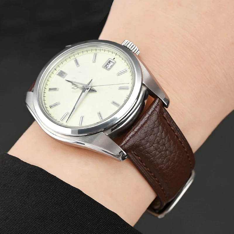 Elegant Universal Brown Genuine Leather Watch Band - Adjustable Cowhide Strap