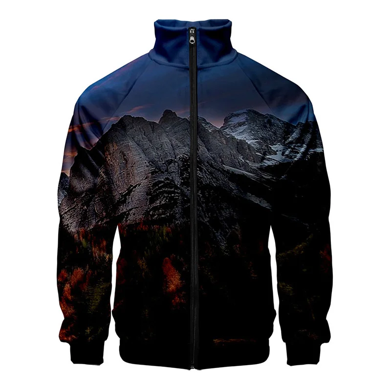 

3D Snow Mountain Scenery Print Jacket Funny Landscape Graphic Jackets For Men Children Fashion Streetwear Clothing Clothes Tops