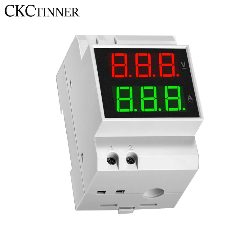 Din Rail Voltmeter Ammeter D52-2042 AC220V AC380V Digital AC Voltmeter Voltage Current Meter LED Display Electric Meter images - 6