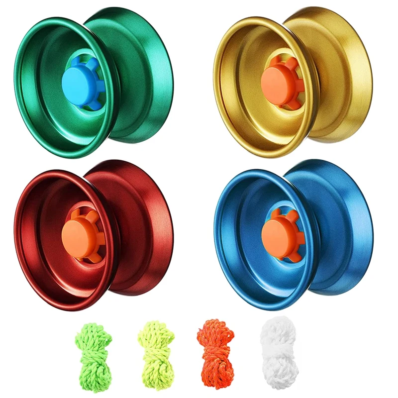 

2023 Hot-4Pcs Alloy Responsive Ball Colorful Responsive Ball Metal Beginner String Trick Ball For Beginners, Adults Players