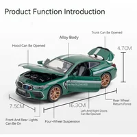 1:32 Scale BMW M8 Competition Car Model Toy Alloy Diecast Four Wheel Suspension Vehicles Collection Miniature Toys for Kids Gift 2