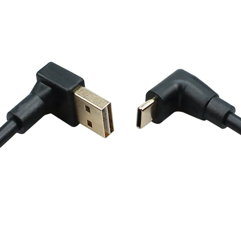 Dual Elbow 90-Degree USB to Type-C Charging Cable with Multi-Directional Flexibility