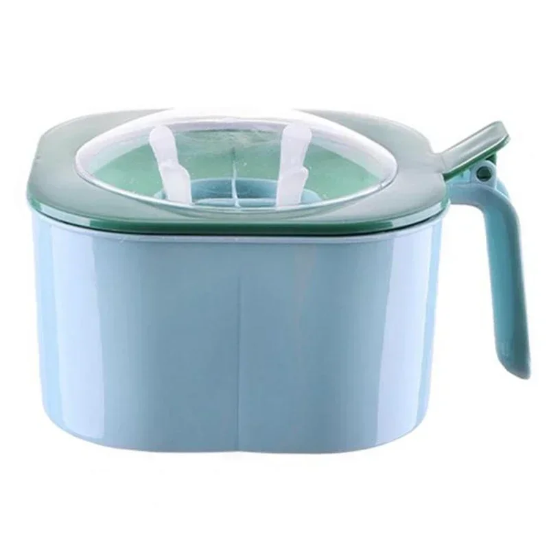 1 Set Large Capacity Sealing Seasoning Box with Handle Spoons 4 In 1 Multi Grids Spice Jar Kitchen Condiment Storage Container 6