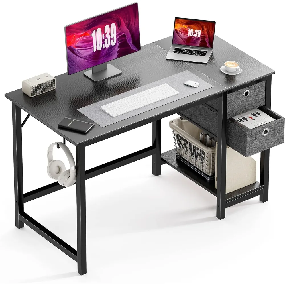 Computer Desk 48 Inch Home Office Writing Work PC Table Study Gaming 2-Tier Drawers Storage Shelf Side Headphone Hook meticulous painting brush mouse whisker weasel calligraphy brush hook line fine calligraphy writing chinese painting brush pen
