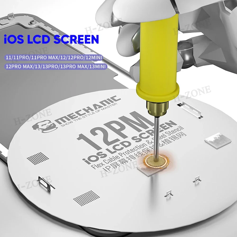 MIGLIORE Per IPhone X / XS / XR / XS MAX 3D BGA Reballing Stencil Kit Motherboard Medium Layer Planting Tin Te