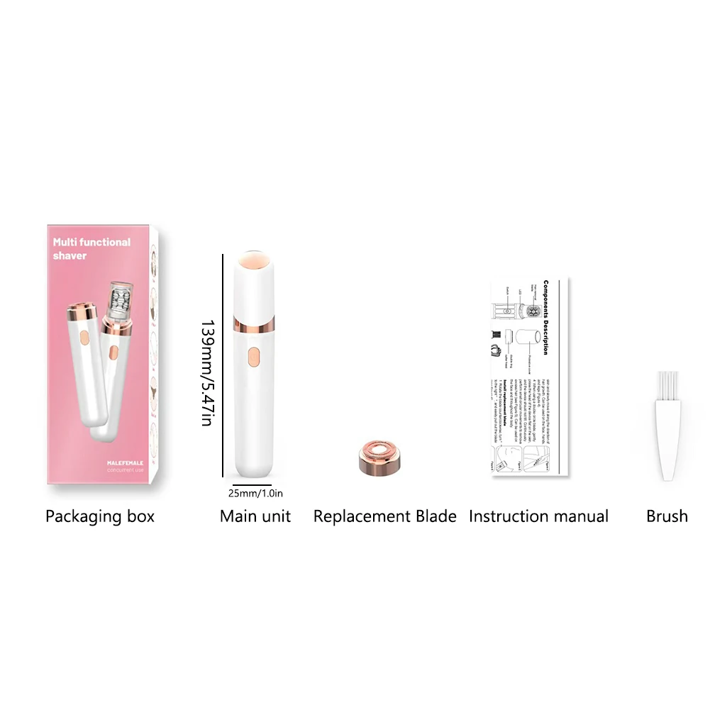전기 여성용 얼굴 제모기 USB 충전식 무통증 얼굴 제모기 휴대용 여행용 사이즈 얼굴 겨드랑이 팔 등 다리용