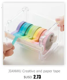 JIANWU 7pcs or 10pcs/set Cute Basic color Washi Tape Scrapbook DIY  Masking Tape School Stationery Store Journal supplies
