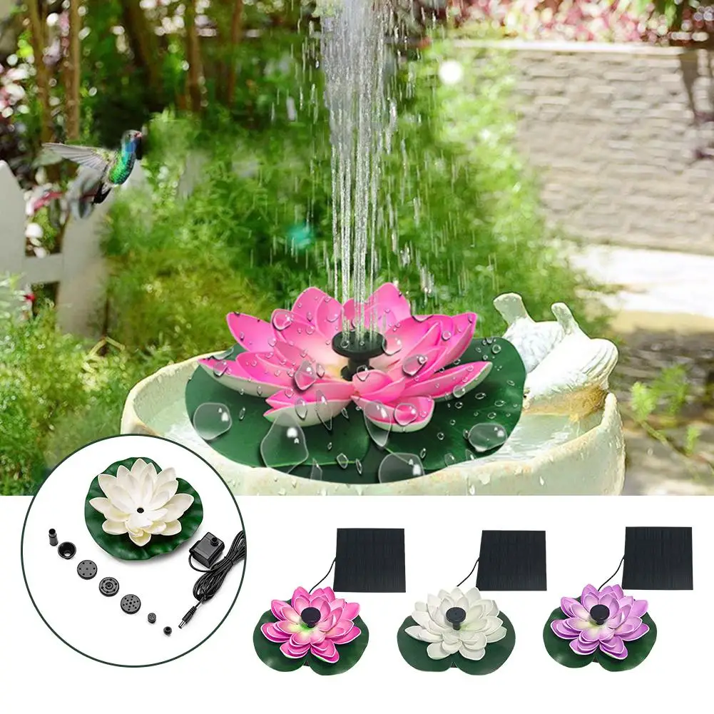 

Mini Solar Water Fountain Pool Bird Bath Garden Decor Outdoor Pond Decoration Waterscape Tank Garden Waterfall Solar Fish V9P3