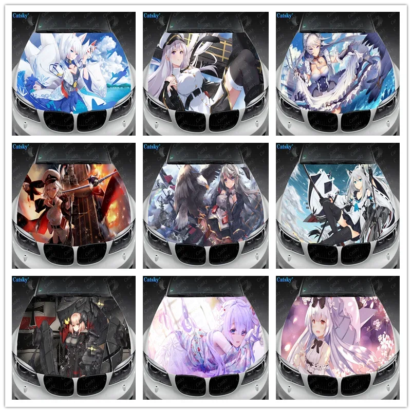 

Azur Lane Anime Print Car Hood Vinyl Stickers Wrap Vinyl Film Engine Cover Decals Sticker Universal Car Hood Protective Film