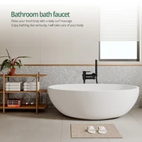 ก๊อกน้ำฝักบัวแบบด้านสีดำ น้ำร้อนน้ำเย็น 2 ทาง ฝักบัวมือถือ หัวฉีดแบบหมุนได้ ก๊อกน้ำห้องน้ำติดผนัง 2