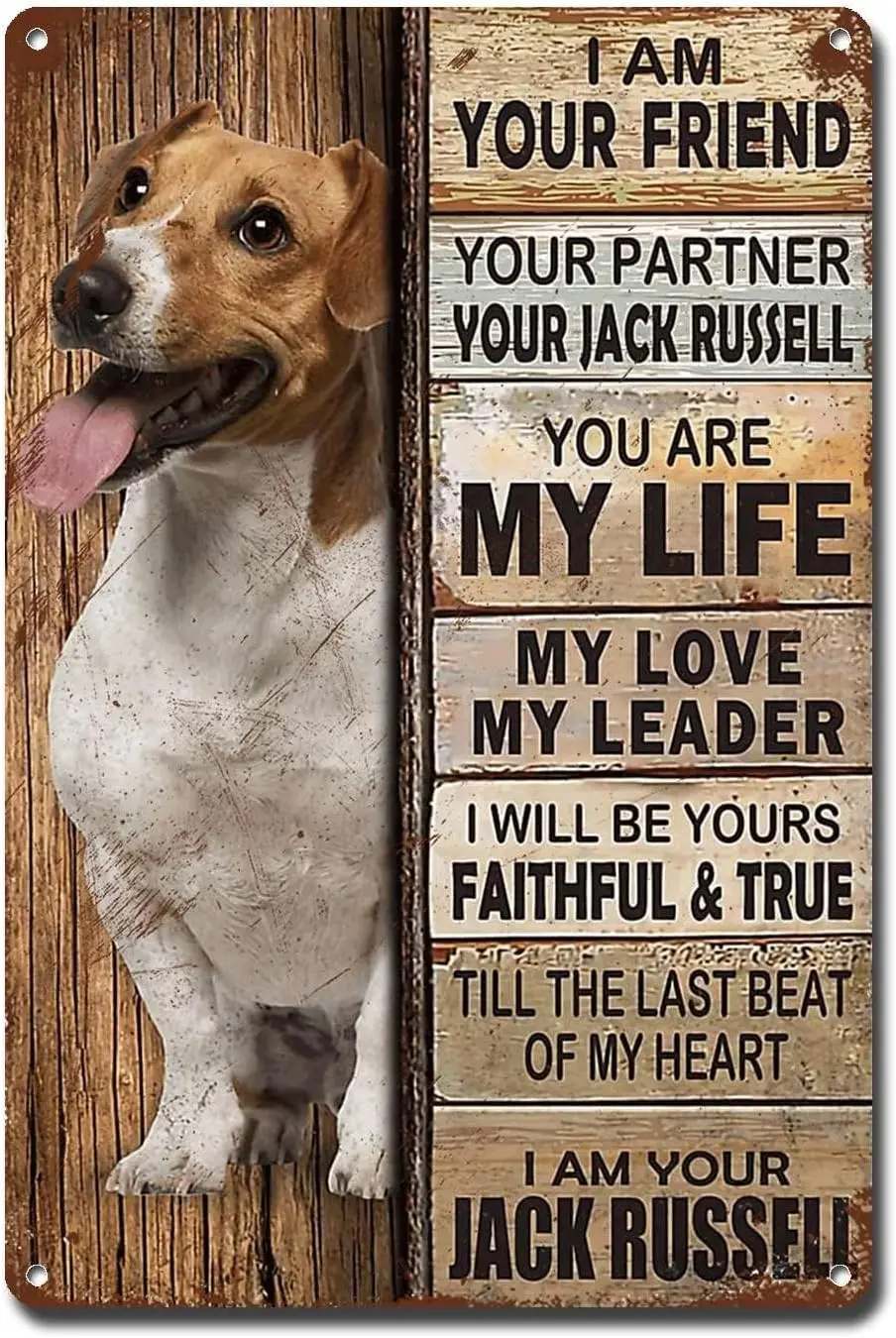 Metal Sign Tin Sign Vintage Wall Art I Am Your Friend Gift For Jack Russell Lovers Vintage Wall Art Prints Garden Sign