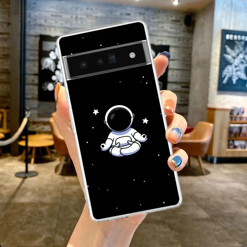 Astronaut Design Soft TPU Clear Phone Case
