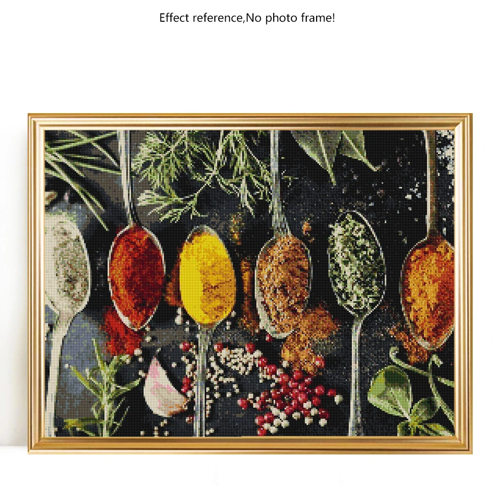 Evershine 5D Diamond Painting Kitchen Cross Stitch Diamond Embroidery Seasoning Mosaic Picture Of Rhinestones Home Decoration