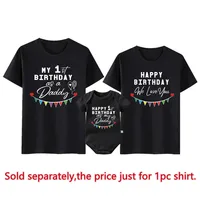 My 1st Birthday As a Daddy Family Matching Shirts Cotton Dad Mom Tshirts Baby Rompers Funny Daddy's Birthday Party Gifts Outfits 2