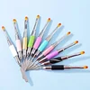 Dual Ended Nail Art Brush Acrylic UV Gel Extension Flower Drawing Pen UV Gel Remover Spatula Stick Manicure Accessories Tool 4