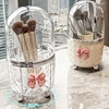 Rotating Cosmetic Makeup Organizer Storage Tube with Lid Clear Organizer Box Makeup Brush Holder Acrylic Organizers Bathroom 1