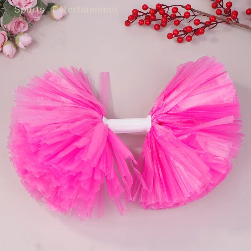 Colorful Matte Cheerleading Pom Poms With Handle Big Cheer Balls Hand Dance Pompoms Accessories For Women Girl Kids