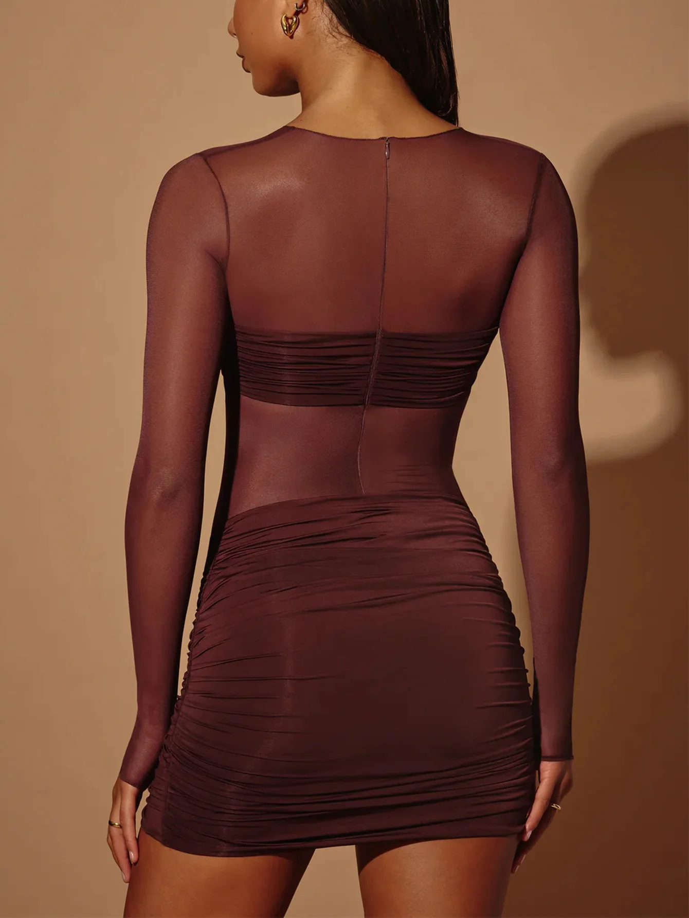 Robe mini moulante en maille transparente sexy pour femmes, robes d'automne pour femmes, soirée, mariage, anniversaire