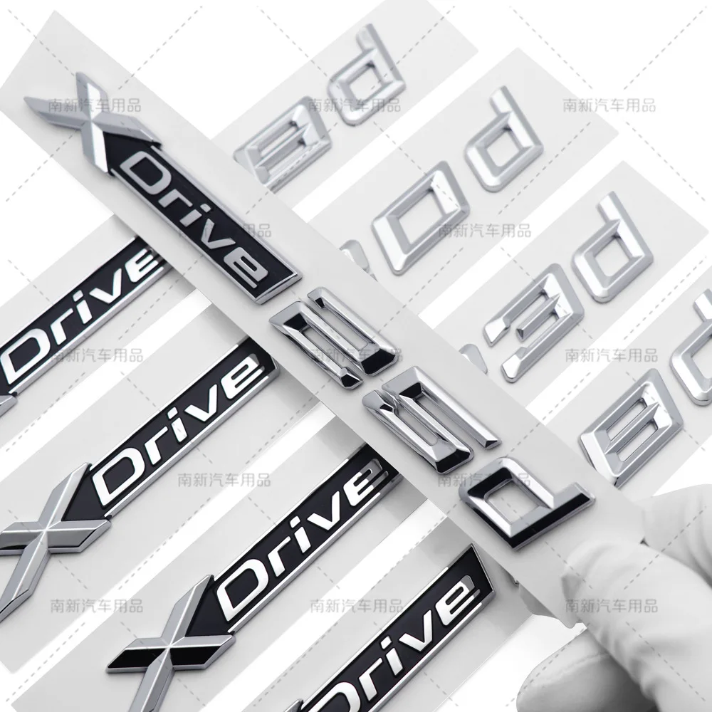 Adesivo XDrive Logo Per Auto - Nero Lucido, Adesivo Autoadesivo Per Parafango O Portellone