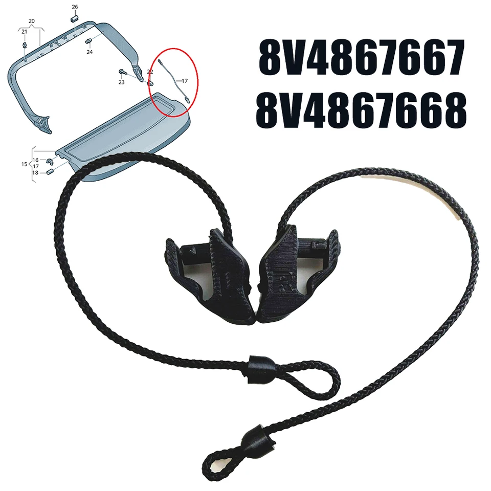 Corde De Fixation Etagère Colis Arrière 8V4867667 8V4867668 Pour Audi A3 Sportback S3 RS3 2013-2016