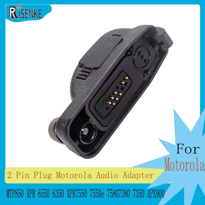 RISENKE Audio Adapter for Motorola,Radio 2-Pin Headset,MTP850,XPR6550,XPR6350,XPR7550,XPR7550e,XPR7580, XPR7380, XPR7350, APX900