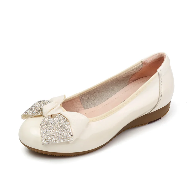 Large Size women's Shoes 41-43 Patent Leather Comfortable Round