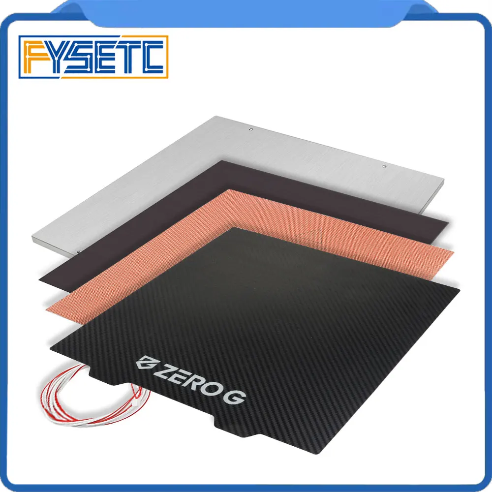 Fysetc Janus Bps-pet Chapa de Aço Placa de Metal Cama de Calor de Silicone Etiqueta Magnética para Zerog 255 mm Mic6