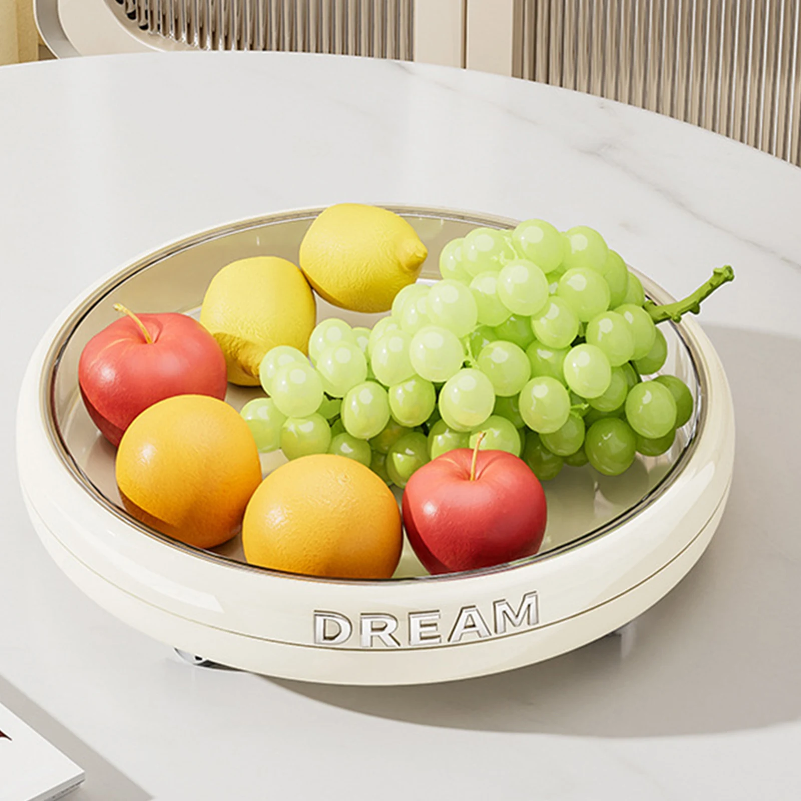 Rotating Kitchen Storage Tray Anti-Slip Plastic Spice Storage Plate for Countertops Cabinets & Pantry Organization