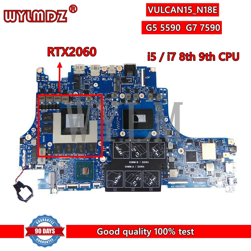 

Vulcan15 _ n18e RTX2060 i5-8300 / i7-8750 CPU материнская плата для ноутбука для DELL G5 5590 G7 7590 материнская плата для ноутбука