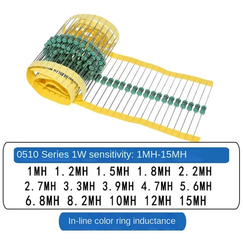 

50PCS 0510 1W Inductor DIP Color Ring Inductance 2.2MH 3.3MH 4.7MH 1mH 100UH 220UH 330UH 470UH 680UH