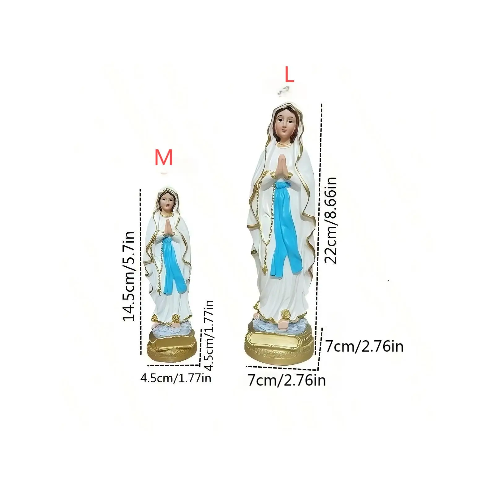 Virgin Mary Resin Statue – Religious Jesus Figurine Home Décor & Souvenir Gift 6