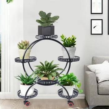 Metal Plant Stand with Wheels 1