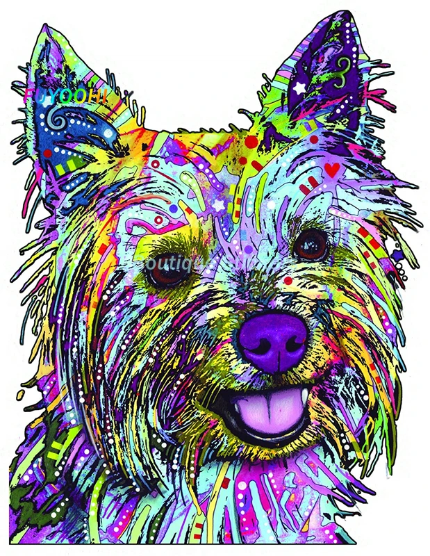 

FUYOOHI Exterior/Protection Boutique Stickers Fashion Cartoon Pet Dog Car Sticker Yorkshire Terrier Automobiles PVC Decals