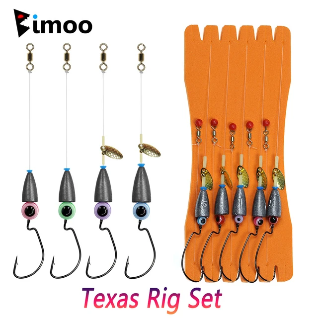 Bimoo 5pcs Texas Rig Set Carolina Rig Kit Crank Hook Fishing Tackle Bass  Fishing Carp Fishing