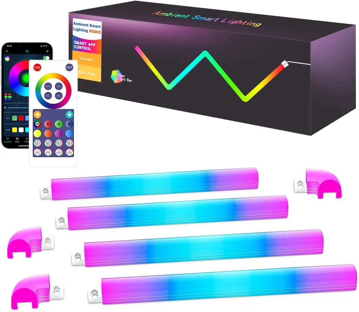 Intelligent Creative RGBIC Splicing Wall Lamp Remote Control Music Sync Smart LED Light Bedroom Decoration Atmosphere Lamp 1