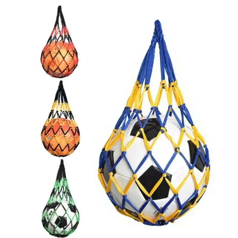 Thick Braided Nylon Sports Ball Carry Net Bag Lightweight Handheld Storage Sack For Football Basketball Volleyball Outdoor Gym
