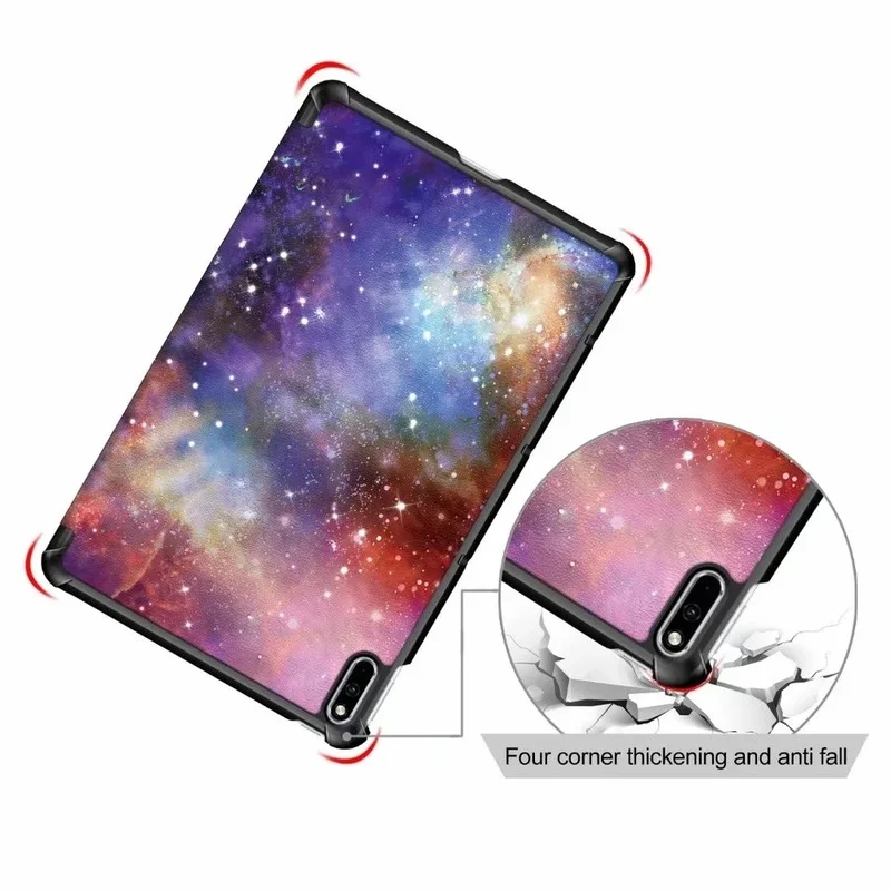 Slim PU Leather Tablet Case Cover with Screen Protector and Stylus Pen