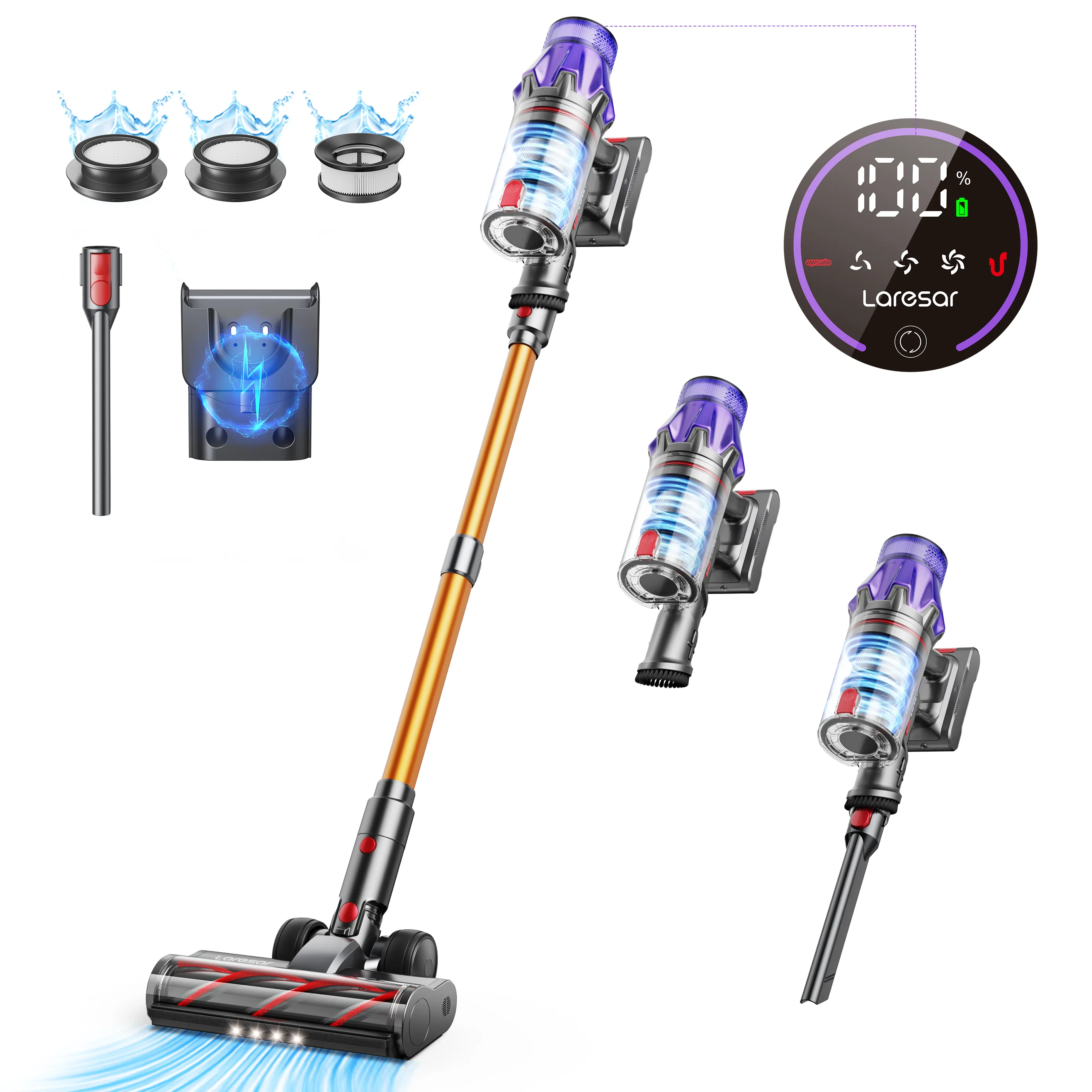 Odkurzacz pionowy Laresar V7 500W 50000PA z Polski za $96.51 / ~357zł