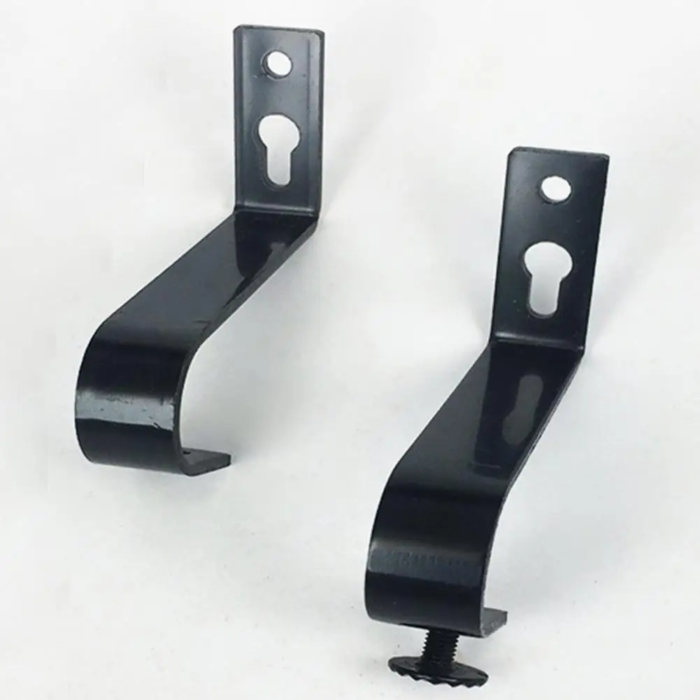 Durable No Odor Ceiling Curtain Rod Bracket with Mounting Screws Black Drapes Pole Bracket Shower Curtain Accessories