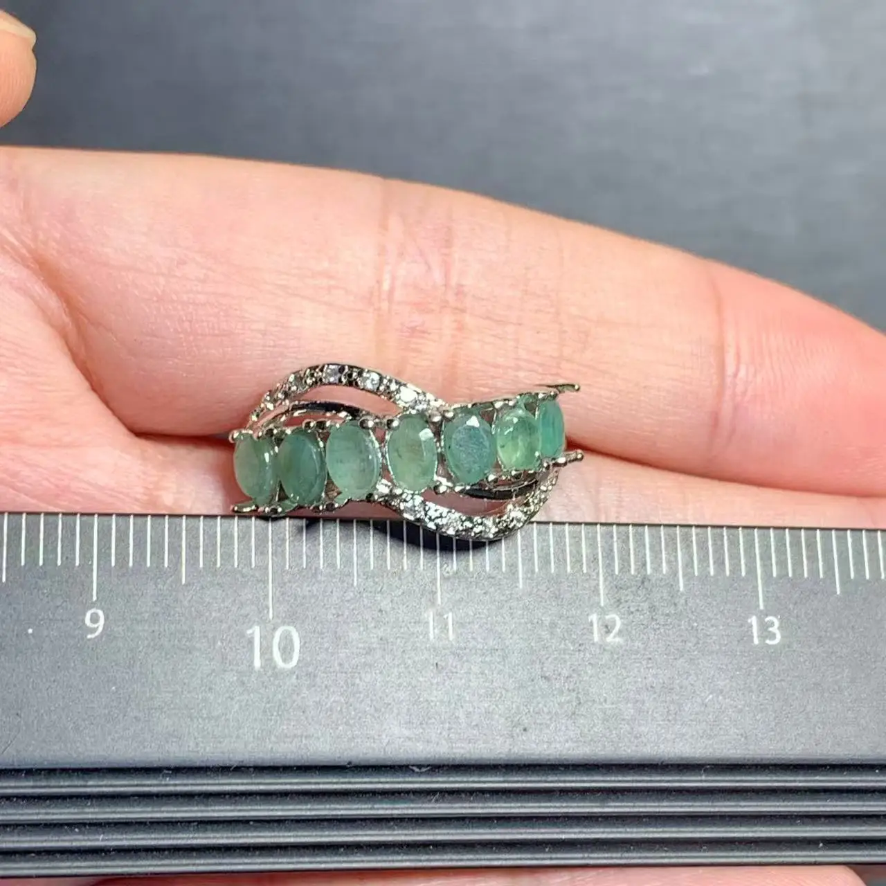 LEAF Natural Emerald Ring Adjustable Female Classic Ring Jewelry for Women Gift Wholesale High Quality Vintage Fine