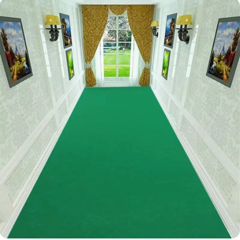 Green Festival Celebration Carpet, Non Woven Corridor Anti Slip Carpet, Wedding Birthday Party Decoration